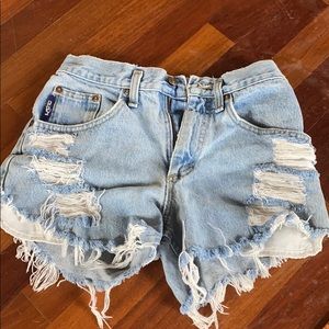 lee frayed cut off shorts